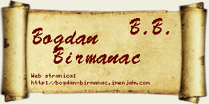 Bogdan Birmanac vizit kartica